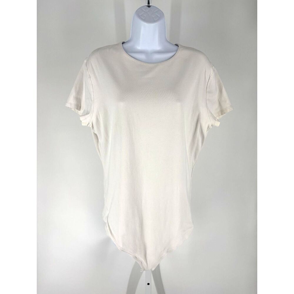 Abercrombie & Fitch White Short Sleeve Crewneck Bodysuit Essential Tee